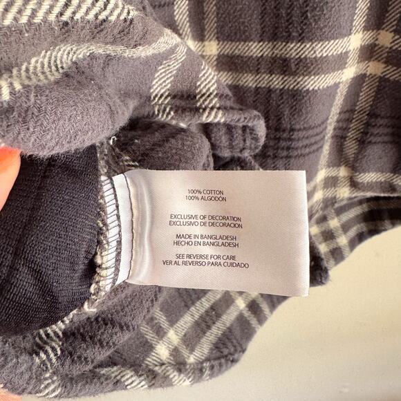 Woolrich Grey Plaid Flannel Shirt Jacket Shacket - Medium - Picture 6 of 8